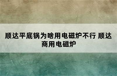 顺达平底锅为啥用电磁炉不行 顺达商用电磁炉